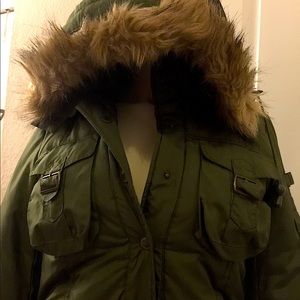 COPY - Bebe Green Puffy Boomer  Jacket